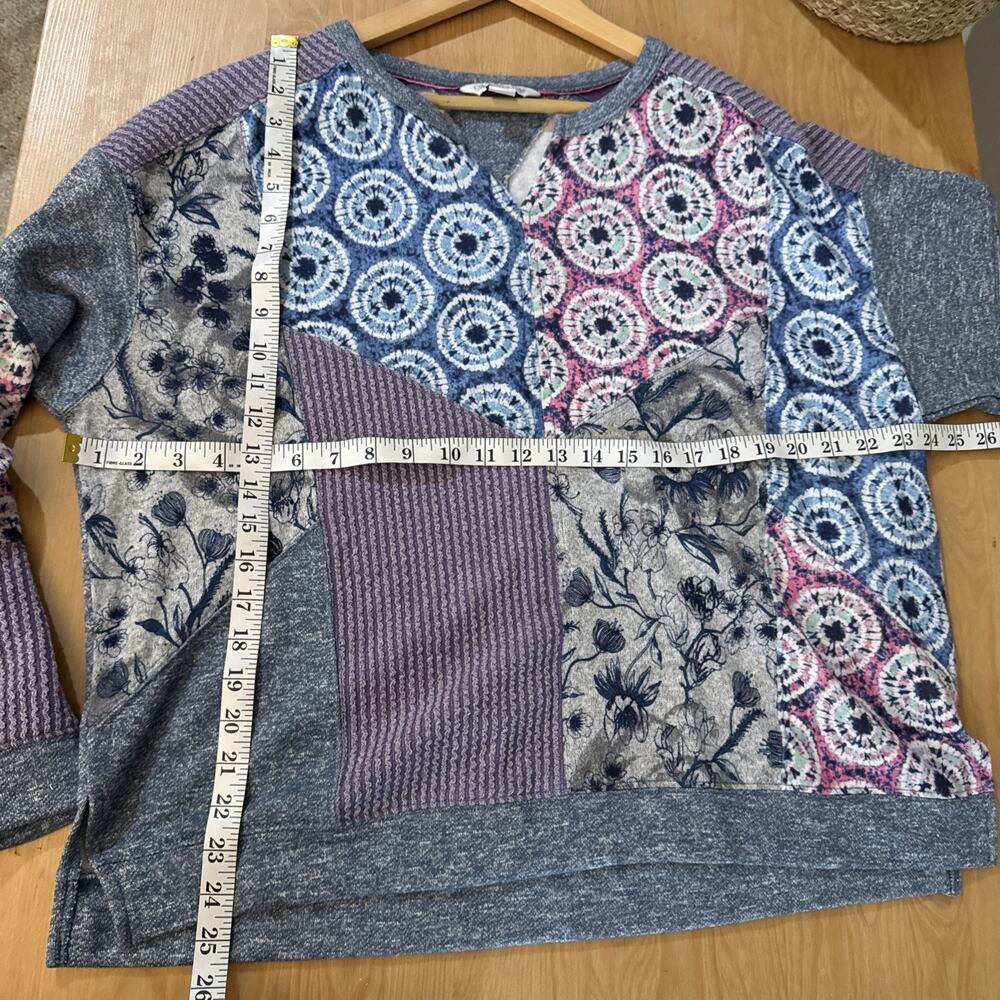Coldwater Creek Womens Sweatshirt Patchwork Boho Casual - Picture 9 of 9